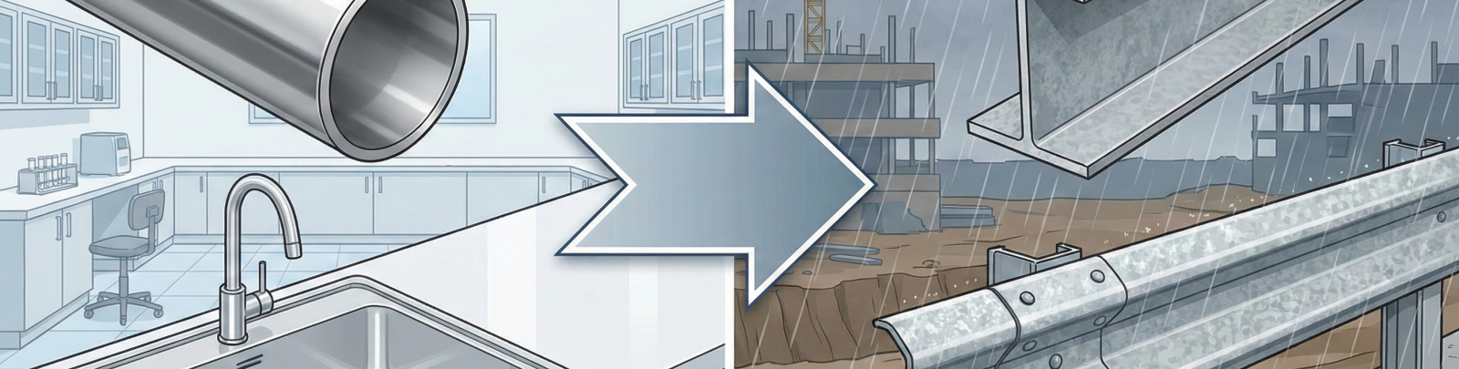 Stainless steel versus head